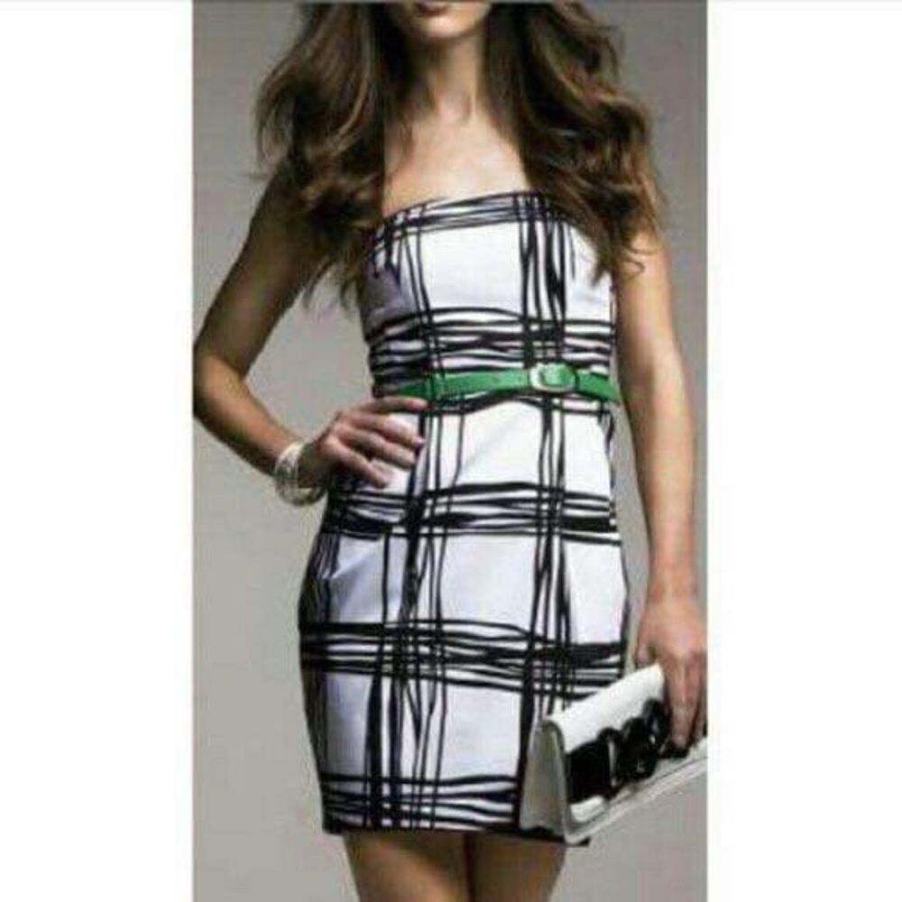 Express Design Studio strapless plaid dress 10